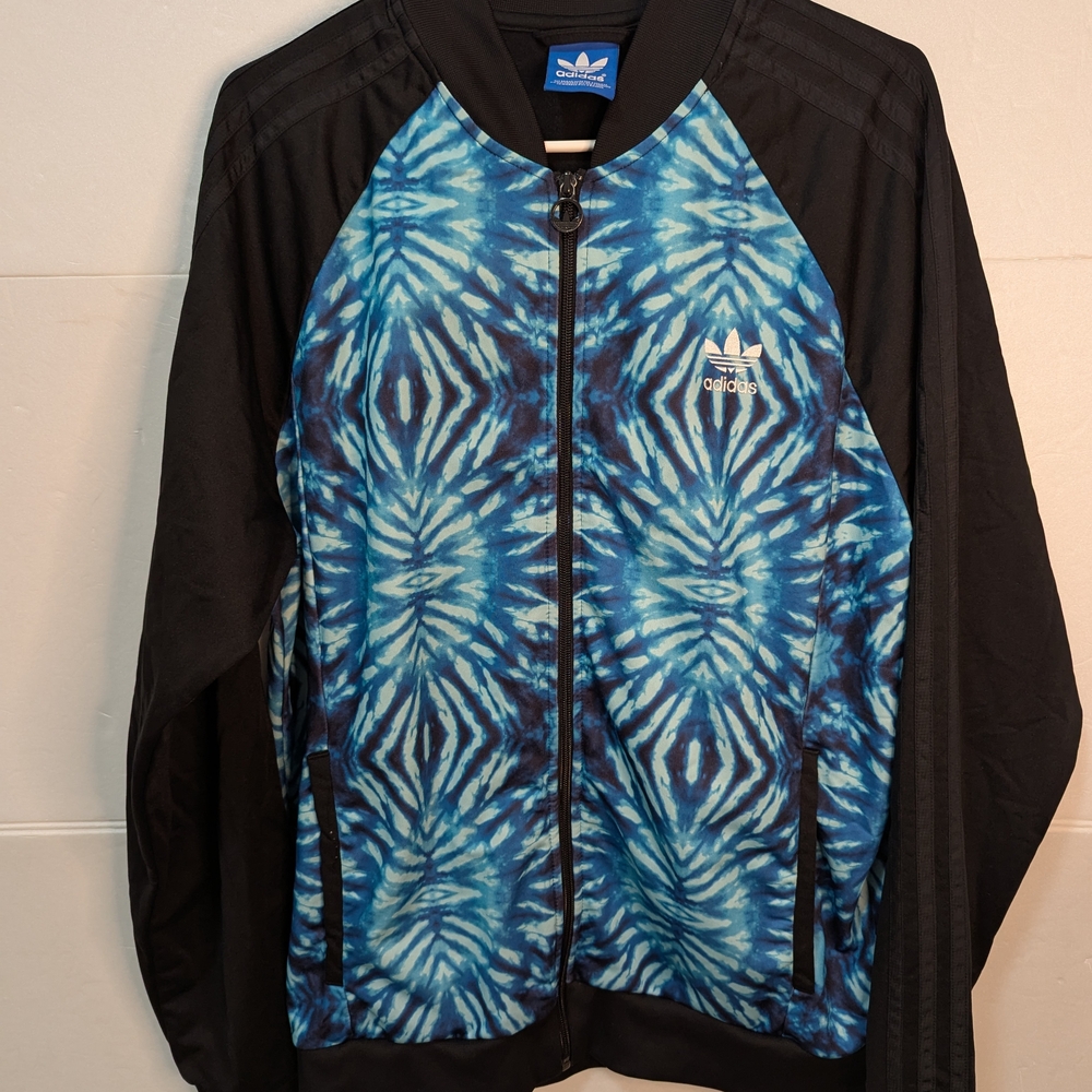 Adidas Blue and Black Bomber Jacket